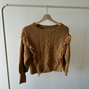 Camel Sweater with fringe